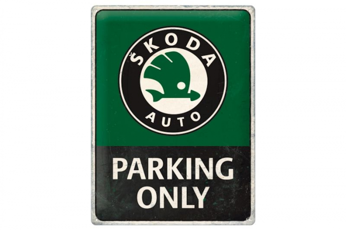 Blechschild Skoda Parking